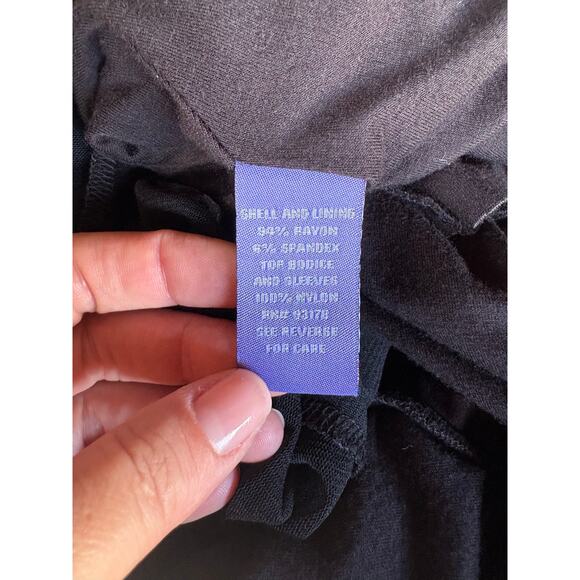 Vivienne Vivienne Tam Black Sheer Sleeve Ruffled Detail Raw Hem Mini Dress - M - Picture 9 of 9